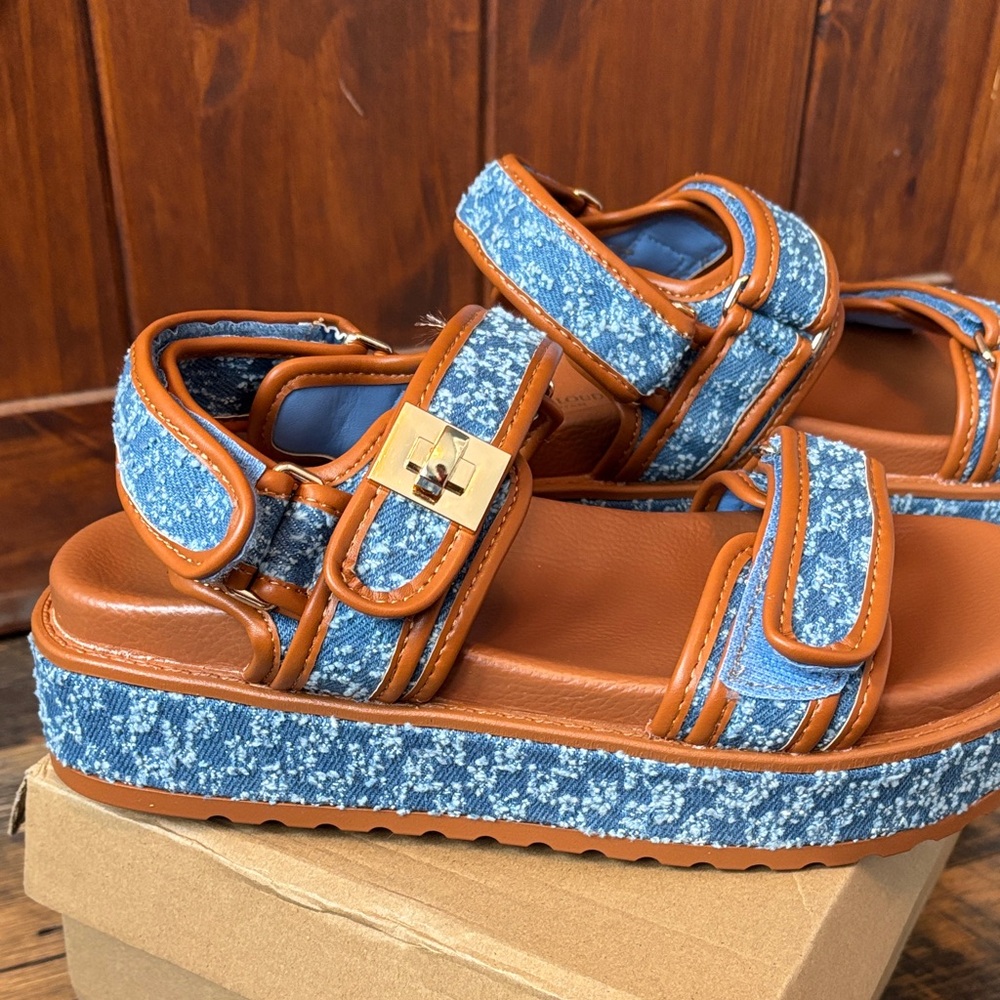 Brown and Blue Project Cloud Platform Sandals NWT - image 2